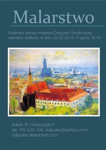 Zaproszenie na wystawę malarstwa Odpurev Gankhuyag 